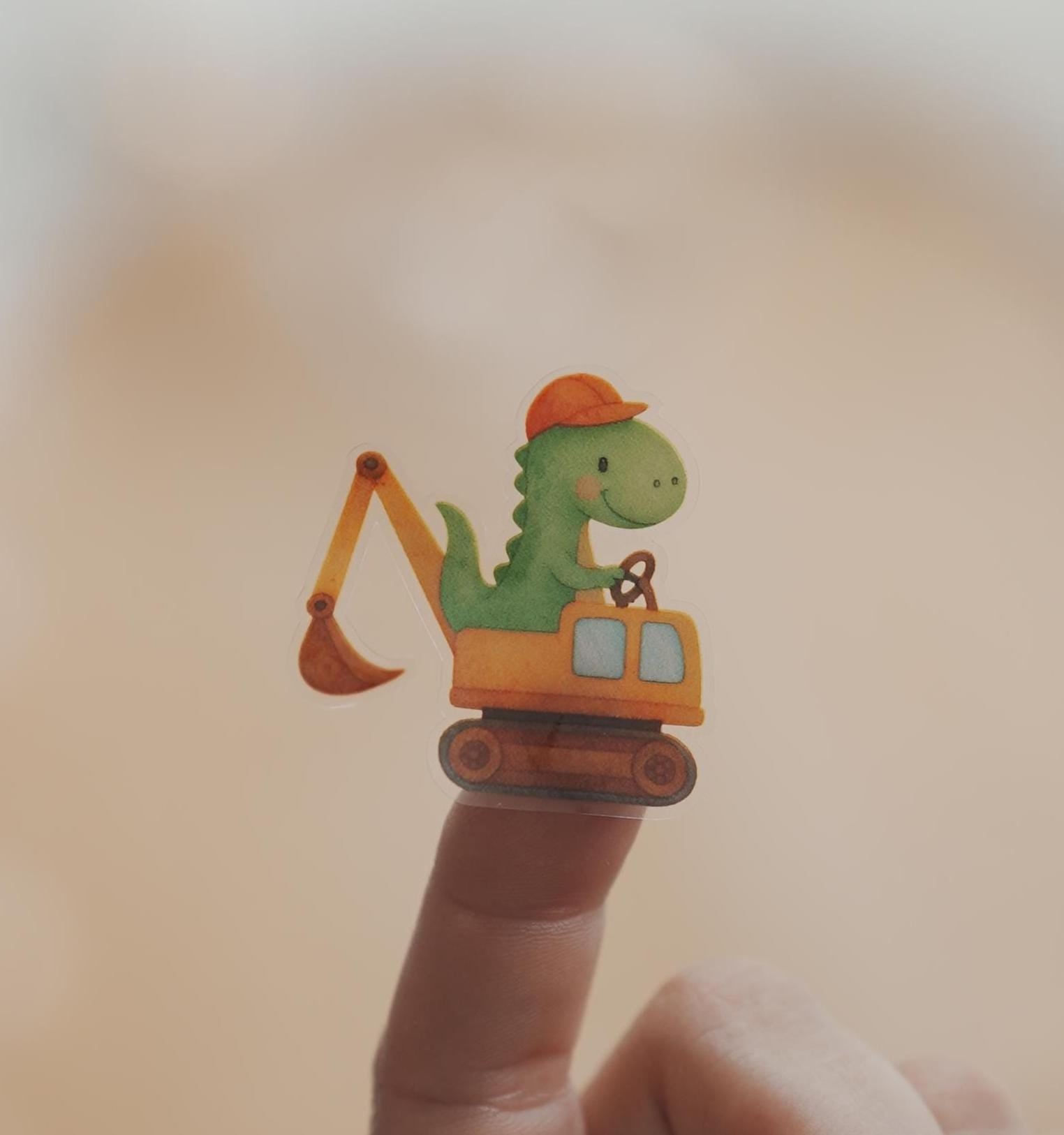 Personalisierte Dino Sticker für Kinder – spülmaschinenfest & wasserfest – mit Fahrzeugmotiven und Namen – Stickers