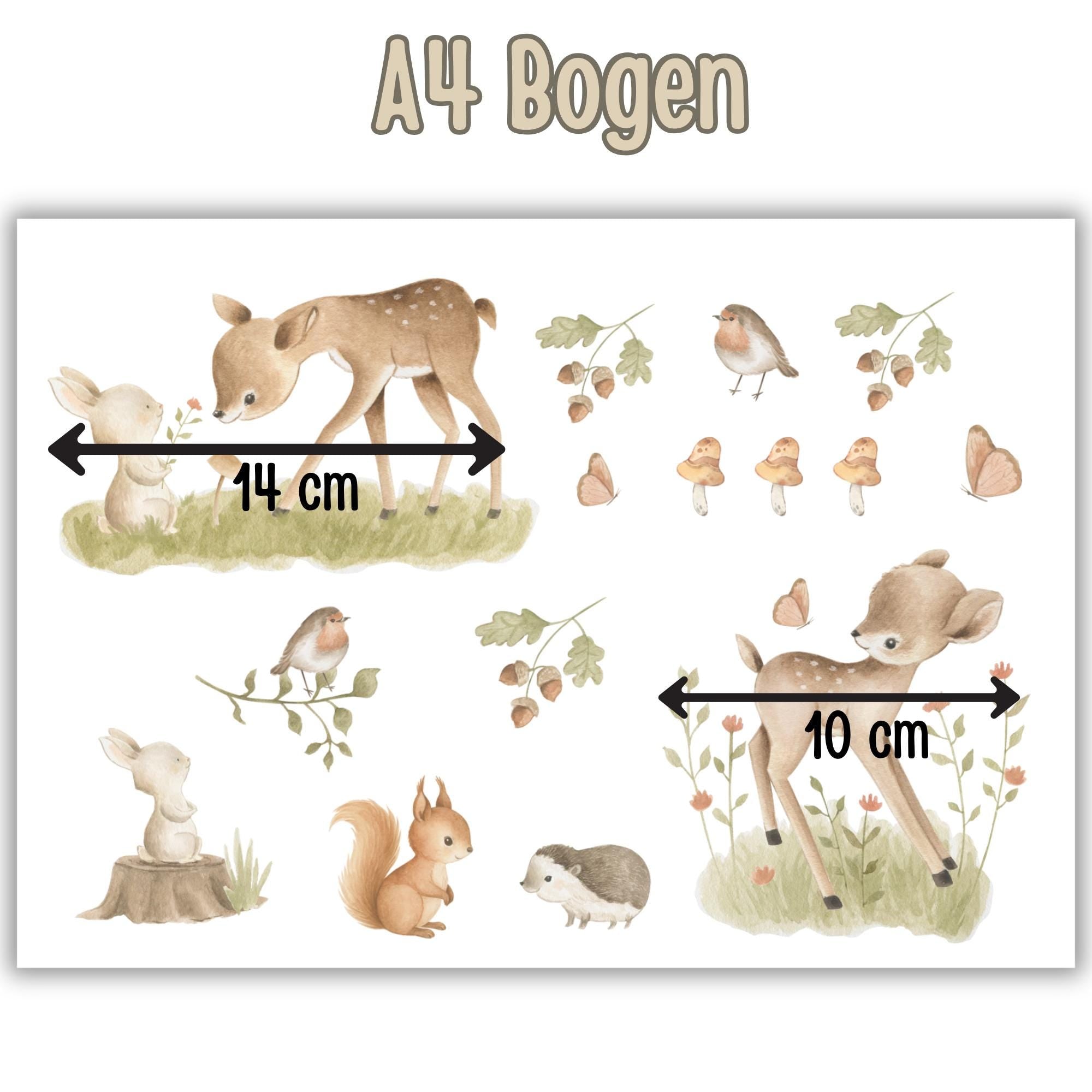 Fensterbilder Waldtiere mit Reh, Eichhörnchen und Igel – statisch haftend & wiederverwendbar – Herbstdeko Fenster Set – 
