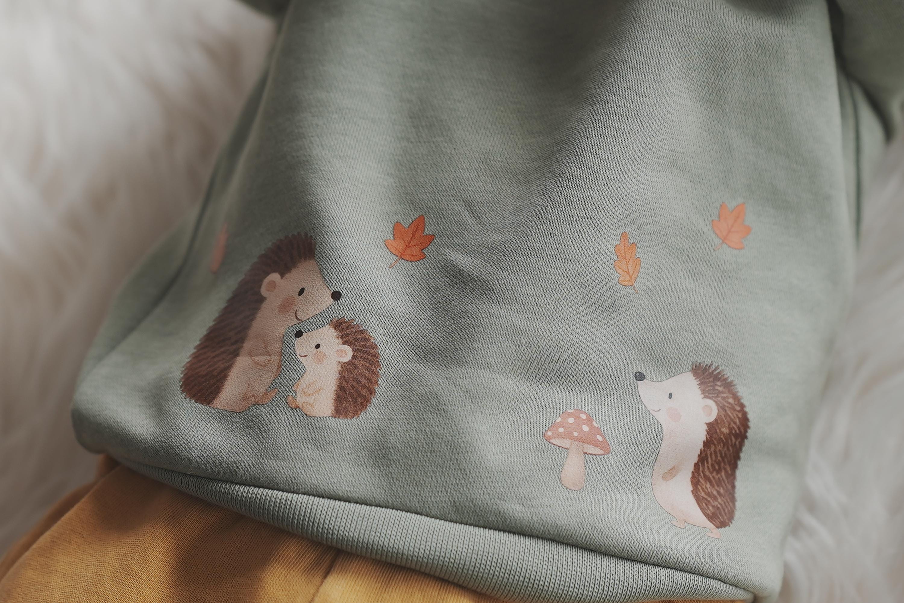 Bügelbild Igel & Waldtiere Herbst | Bügelmotiv A4/A5 zum Aufbügeln für Kinderkleidung und DIY Deko – Appliques & Patches