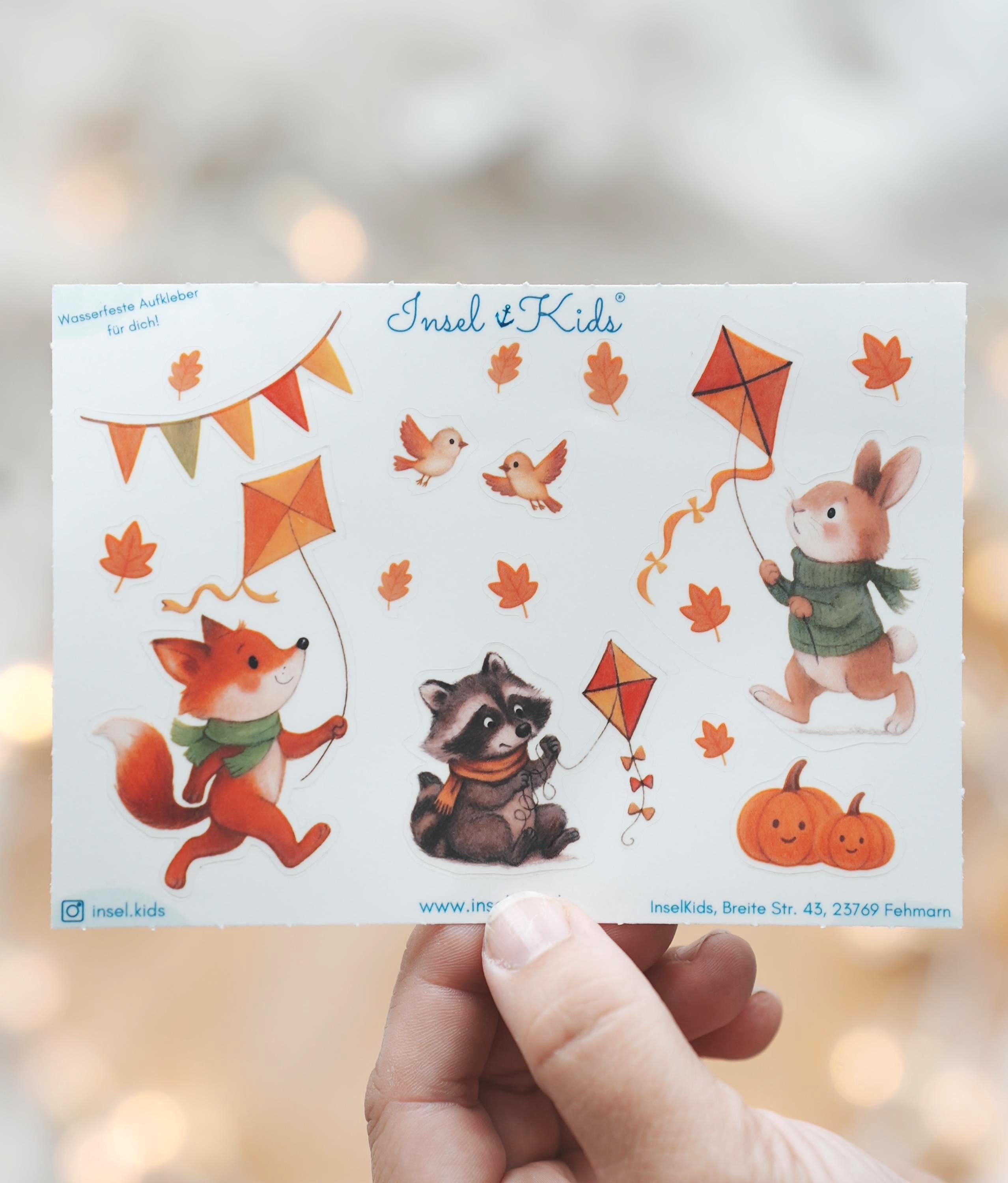 Sticker Herbstdeko Waldtiere – Aufkleber für Kerzengläser und Vasen – wasserfest & wiederverwendbar – DIY Herbst Sticker Set – Stickers