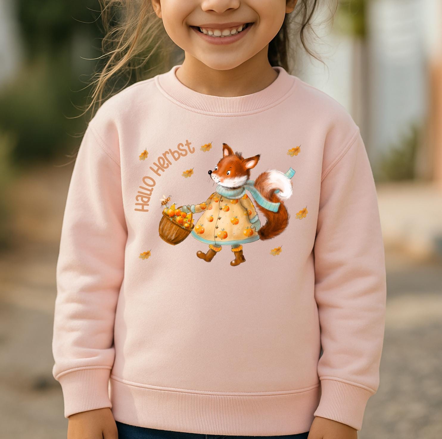 Kinderpullover mit Fuchs Motiv – kuscheliges Herbst Sweatshirt für Mädchen und Jungen – Waldtier Kleidung „Hallo Herbst“ Outfit – Sweatshirts