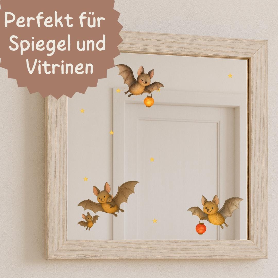 Fensterbild Fledermaus – Herbstdeko & Halloween Fensterdeko – statisch haftend, ablösbar und wiederverwendbar – 