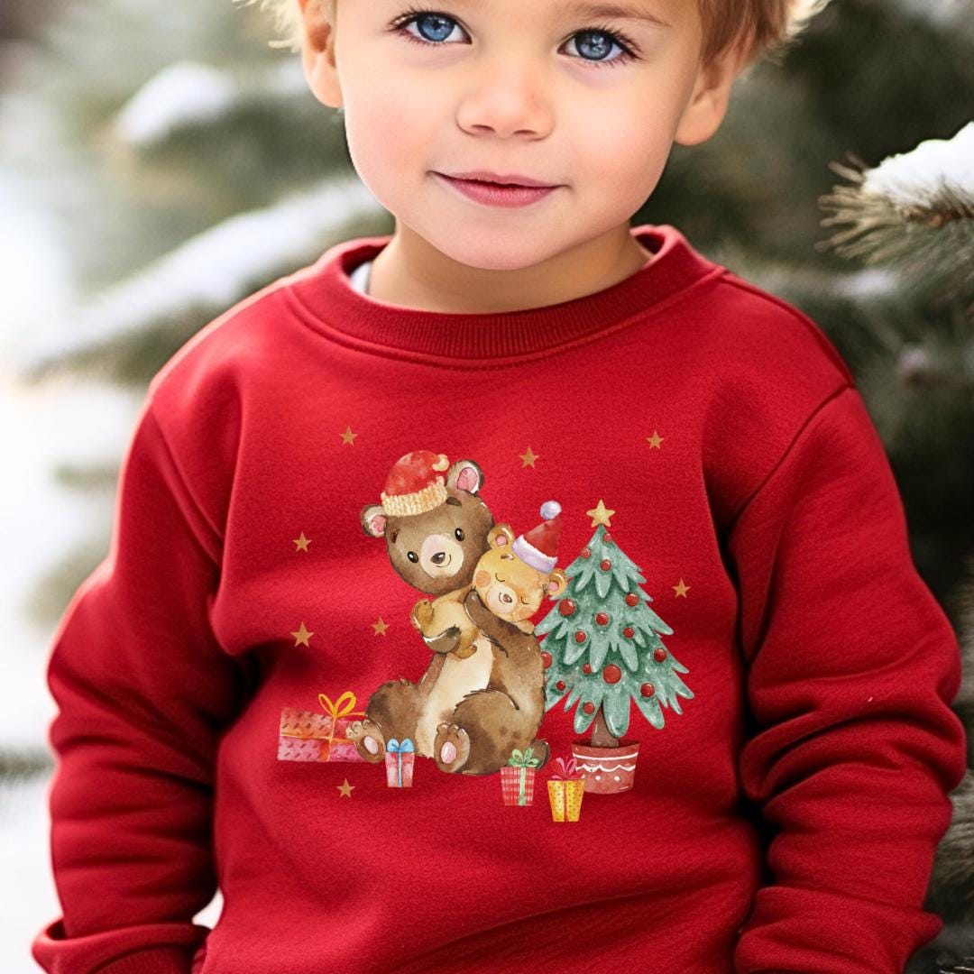 Bügelbild für bunte ien Weihnachten Weihnachtsshirt Weihnachtspullover Weihnachtsbody Weihnachtskleid Bär Mama Baby Weihnachtsbaum – Patches