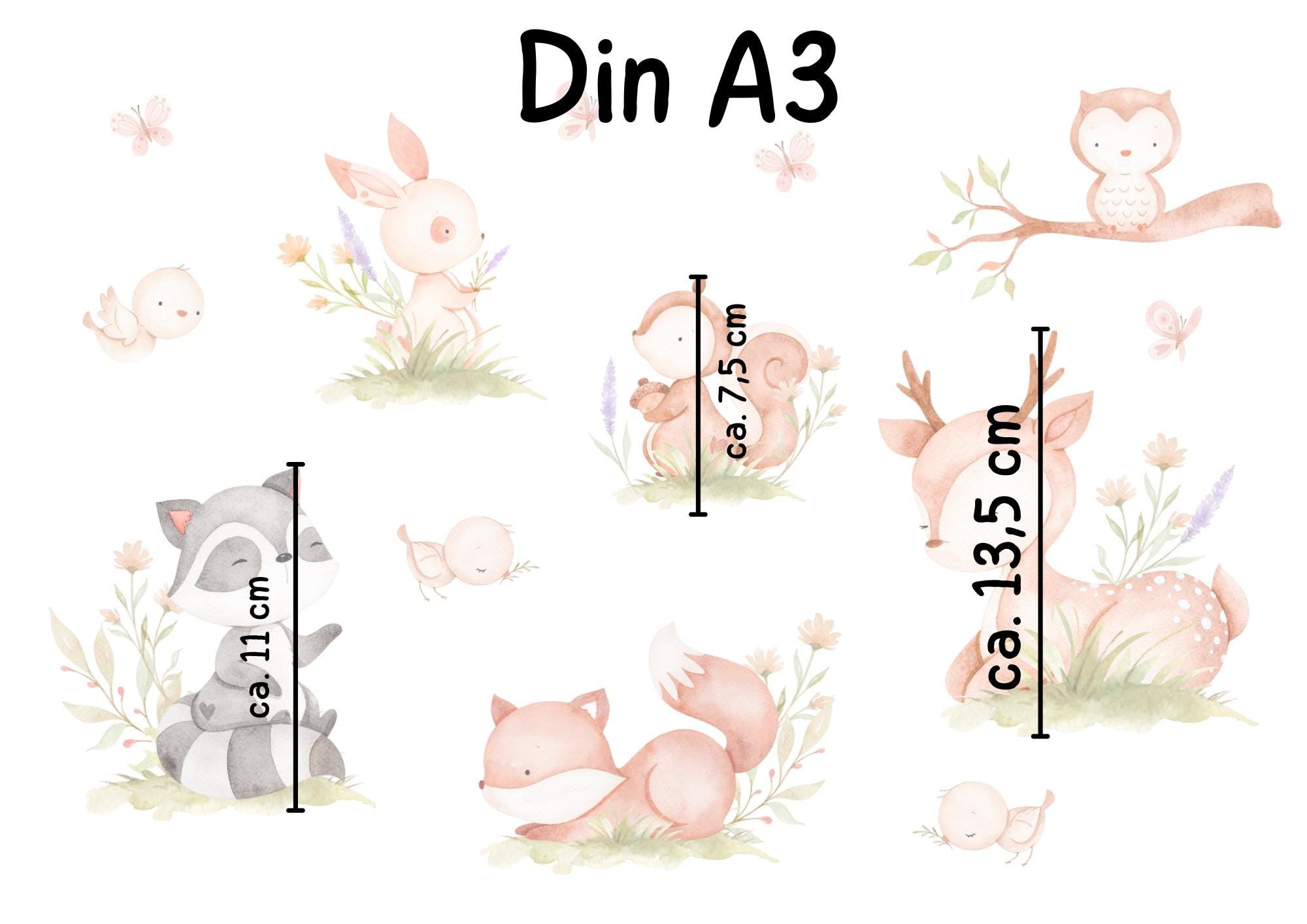 Fensterdeko Frühling – Fensterbild mit Waldtieren, sanfte Frühlingsdeko fürs Kinderzimmer – 