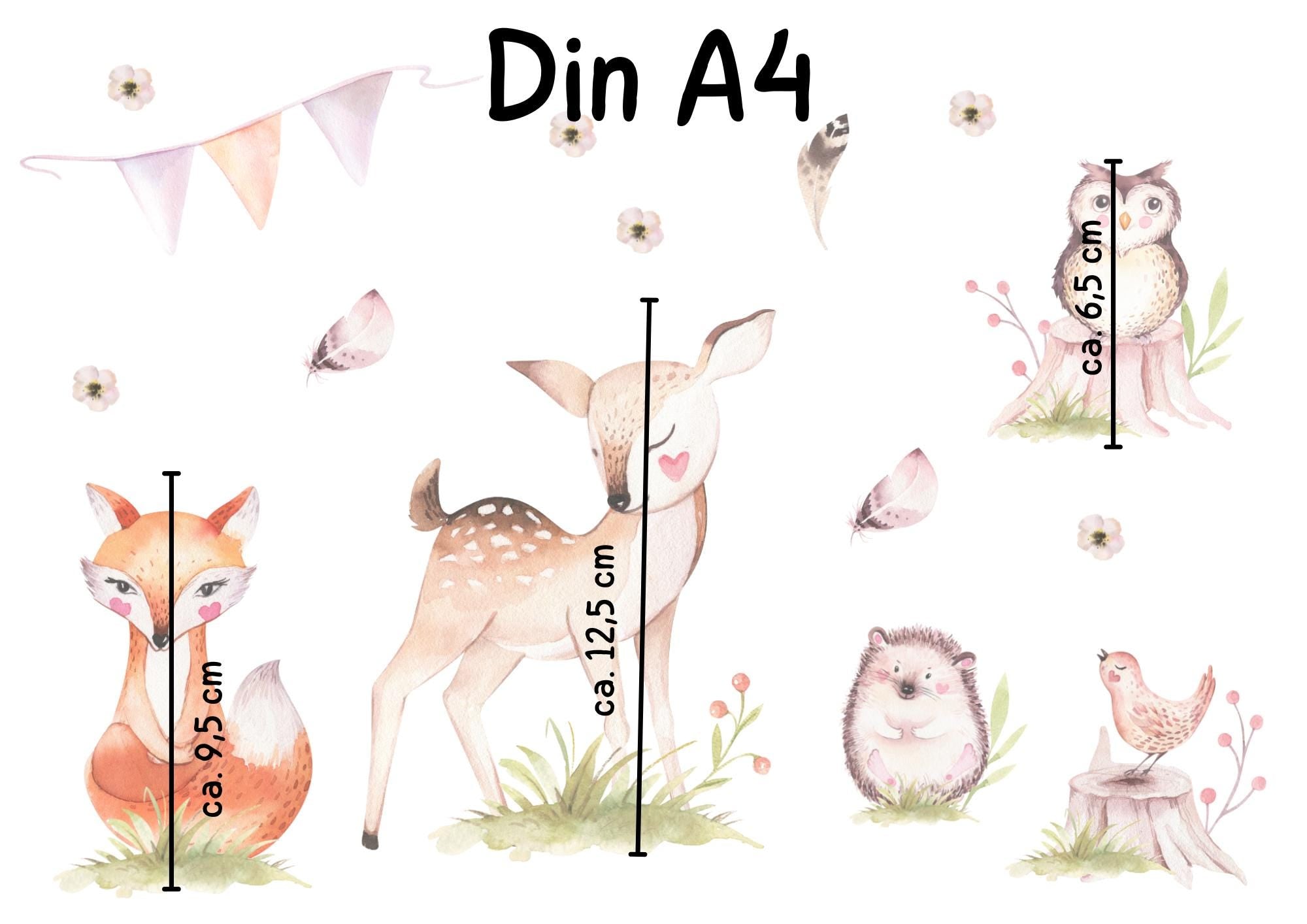 Fensterdeko Frühling – Waldtiere am Fenster, Fuchs, Reh & Eule als Fensterbild – 