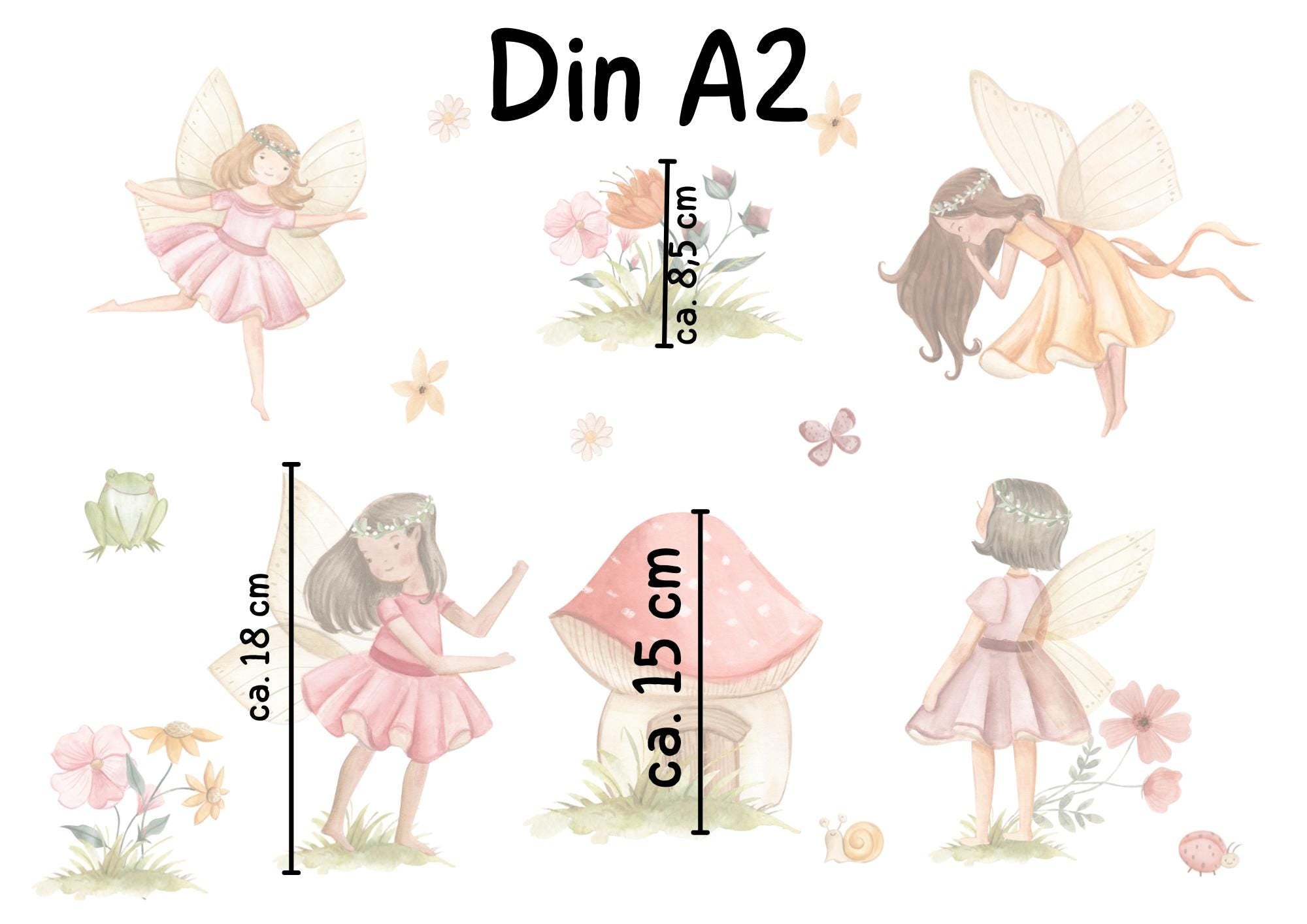 Fensterdeko Frühling – Fensterbild mit Feen, Blumen & Naturmotiven, frühlingshafte Feen-Fensterdeko – 