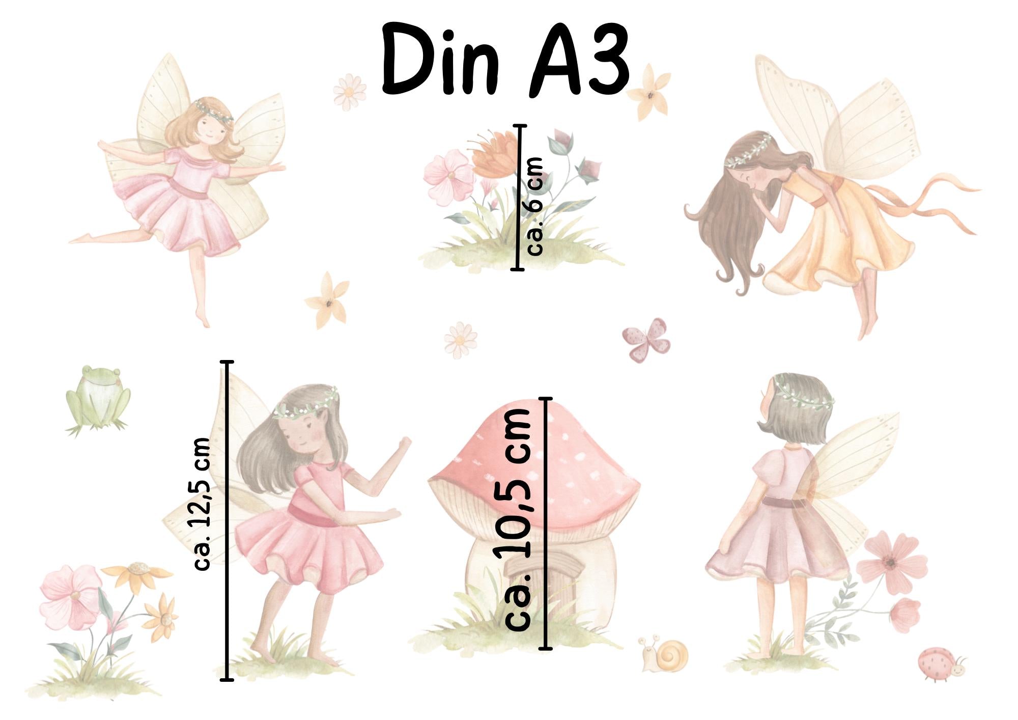 Fensterdeko Frühling – Fensterbild mit Feen, Blumen & Naturmotiven, frühlingshafte Feen-Fensterdeko – 