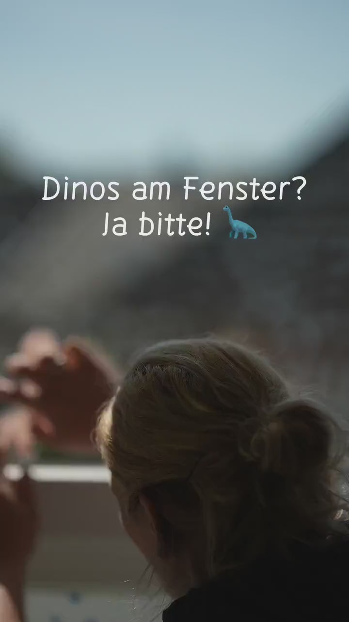 Fensterbild Dinosaurier fürs zimmer – statisch haftend & wiederverwendbar – Dino Fensterdeko n – ohne Kleber – A4 Sticker
