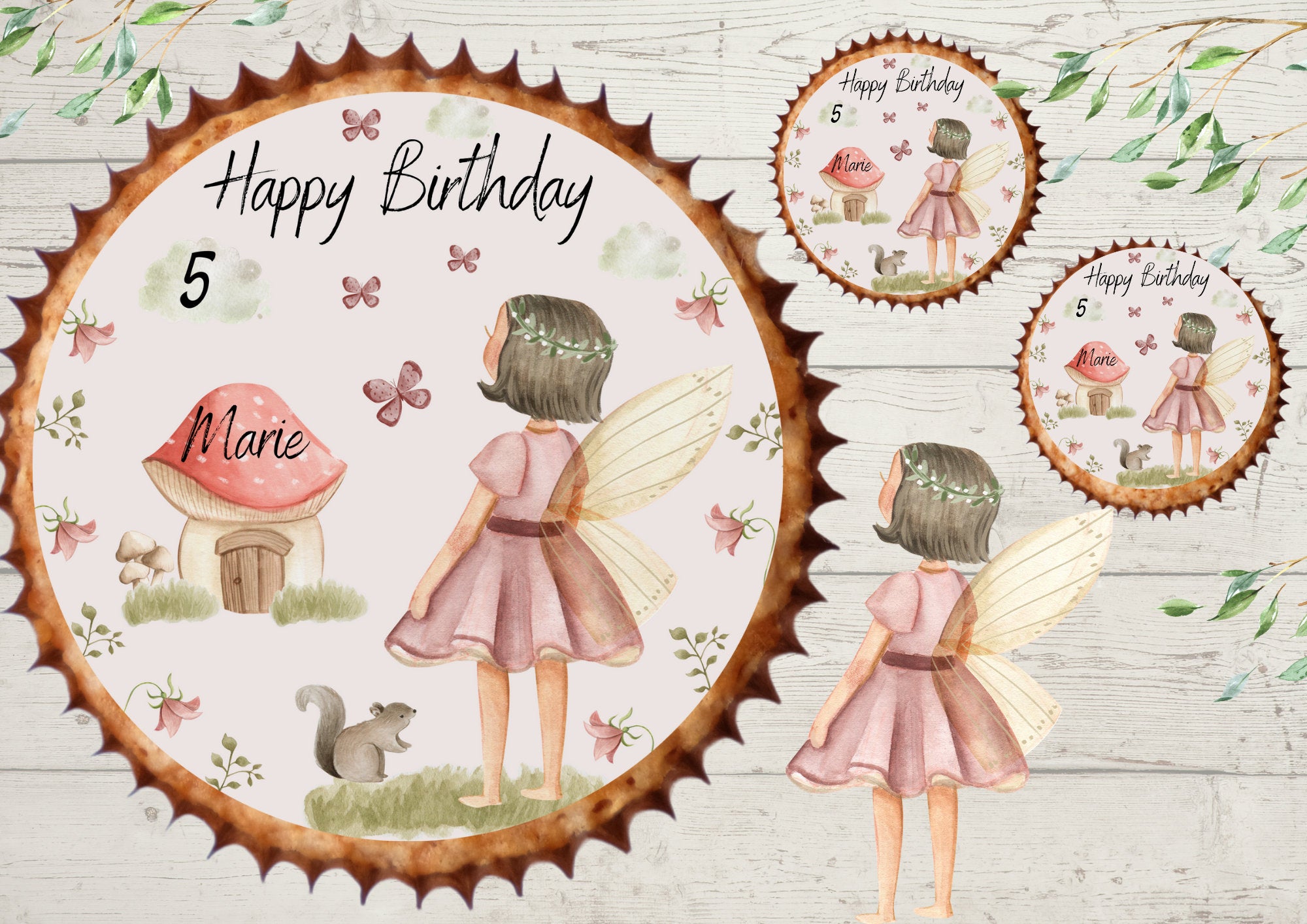 Muffinaufleger Fondant Geburtstag Fee Elfe